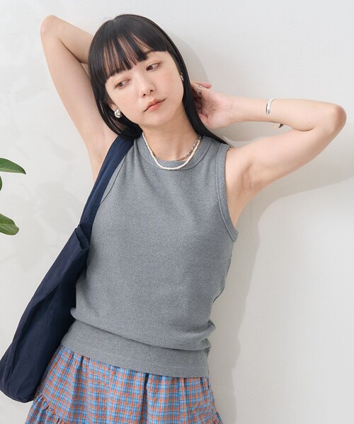 gajess  リブタンクトップ　ネイビー Rib Tanktop | Gajess