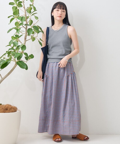 gajess  リブタンクトップ　ネイビー Rib Tanktop | Gajess