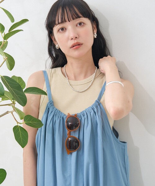 FREAK'S STORE タンクトップ ノースリーブ メランジリブタンク