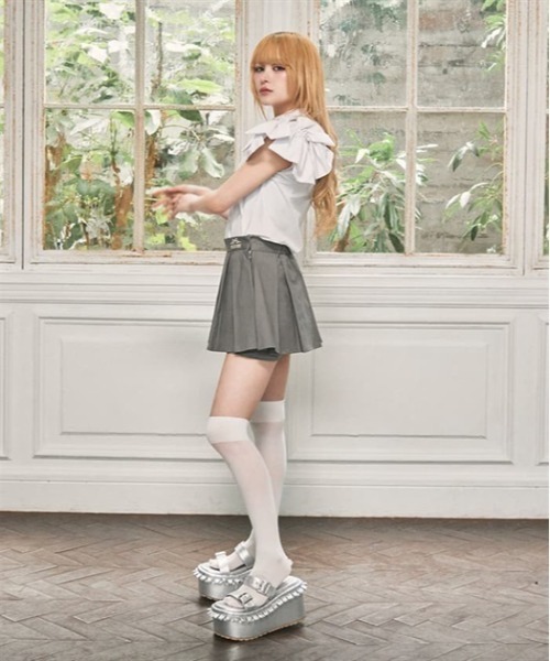 Fickle Bebe パンツ Aラインプリーツキュロット レディース 