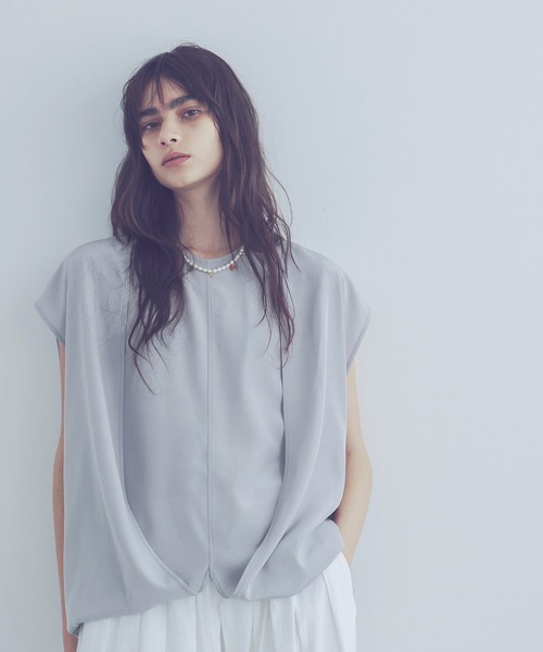 ブラウス シャツ leyered neck balloon hem pull(レイヤードネックバルーンヘムブラウス) レディース DRESSLAVE ブラウス シャツ leyered neck balloon hem pull