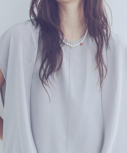 ブラウス シャツ leyered neck balloon hem pull(レイヤードネックバルーンヘムブラウス) レディース DRESSLAVE ブラウス シャツ leyered neck balloon hem pull