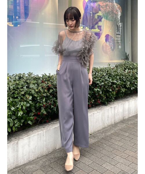 【ラグナムーン 】LADYチュールドッキングコンビネゾン  XS 結婚式 LAGUNAMOON パンツドレス 「WEB限定」LADYチュールドッキング