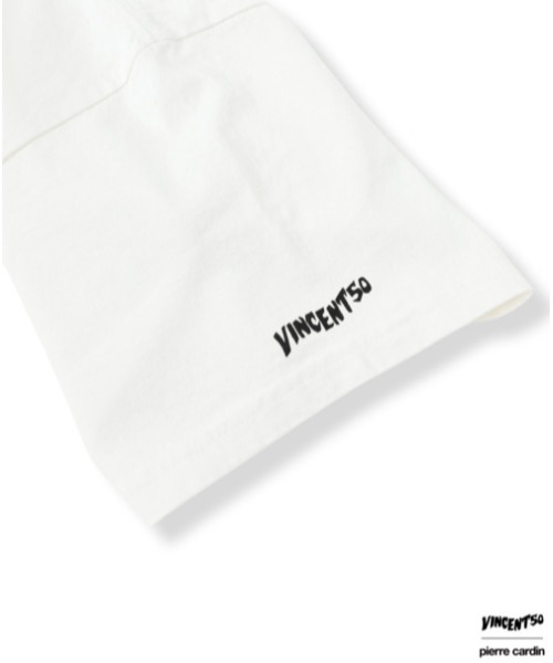 tシャツ VINCENT50　PierreBACK LOGO MOCK NECK / バンソンサンカント ピエール バックプリントモックネック レディ Port tシャツ VINCENT50 PierreBACK LOGO MOCK NECK / バンソン