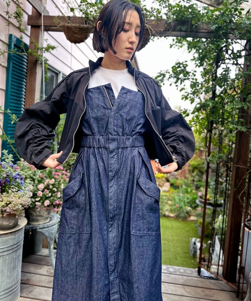 AVIE（アビィ） ブルゾン アウター インポートリブジップアップ