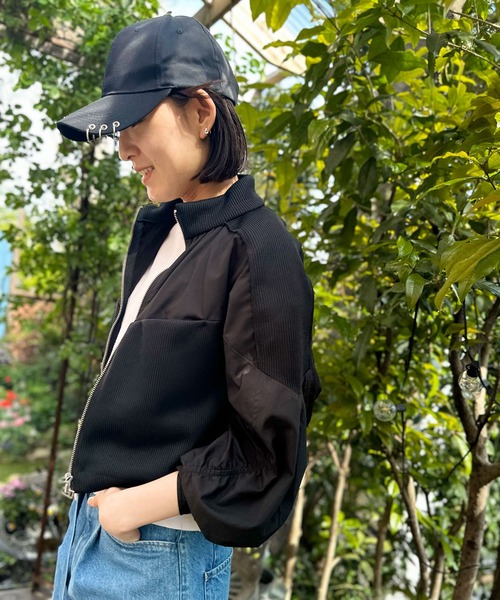 ジャケット ブルゾン インポートリブジップアップコンパクトブルゾン  