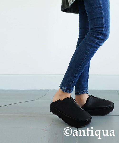 antiqua（アンティカ） スリッポン 傾斜ソールスリッポン レディース