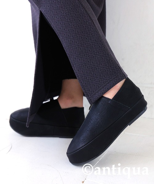 antiqua（アンティカ） スリッポン 傾斜ソールスリッポン レディース