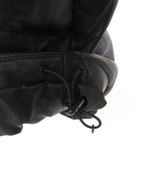 ダウンジャケット ダウン ADAMPATEK/leather looose down jacket/ラムレザールーズダウンジャケット メンズ レディーの画像