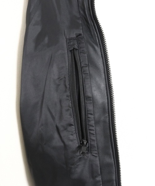 ダウンジャケット ダウン ADAMPATEK/leather looose down jacket/ラムレザールーズダウンジャケット メンズ レディーの画像