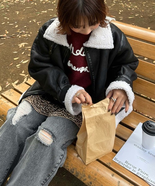 AS KNOW AS（アズノゥアズ） ムートンコート ボアコート フェイク