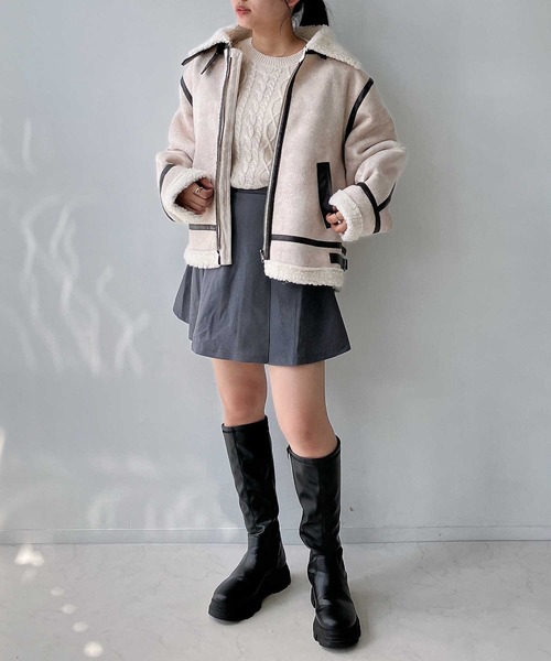 AS KNOW AS（アズノゥアズ） ムートンコート ボアコート フェイク