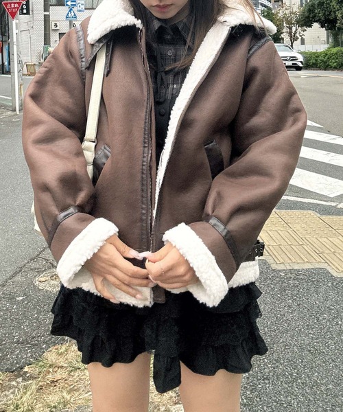 AS KNOW AS（アズノゥアズ） ムートンコート ボアコート フェイク