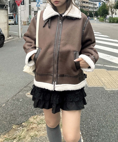 AS KNOW AS（アズノゥアズ） ムートンコート ボアコート フェイク