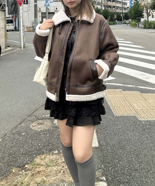 AS KNOW AS（アズノゥアズ） ムートンコート ボアコート フェイク