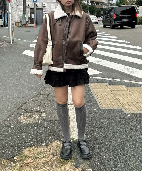 AS KNOW AS（アズノゥアズ） ムートンコート ボアコート フェイク