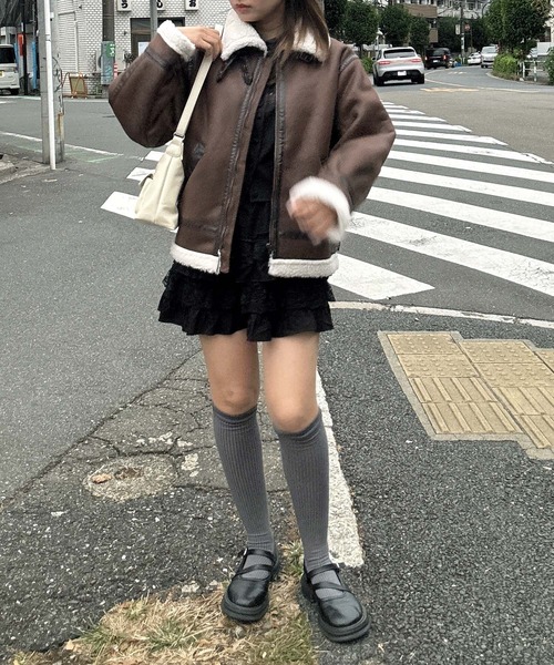 AS KNOW AS（アズノゥアズ） ムートンコート ボアコート フェイク