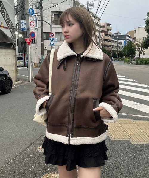 AS KNOW AS（アズノゥアズ） ムートンコート ボアコート フェイク