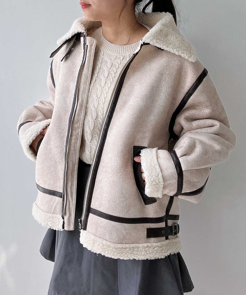 ムートンコート　40サイズ AS KNOW AS（アズノゥアズ） ムートンコート ボアコート フェイク