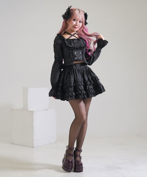 クリスチャンディオール スカート◎フレアスカート リボン 変形 Diable baiser スカート リボンチュールタイプorタックフレア