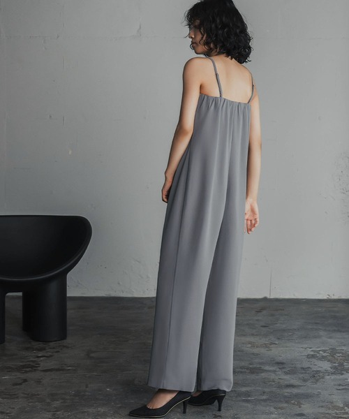Flolia パンツドレス シアースリーブジャケット・オールインワン