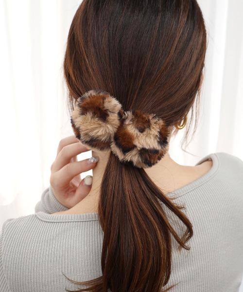 ファーボンボンヘアゴム CEMO NEMO（セモネモ） ヘアゴム ファー ボンボン ヘアゴム 2セット
