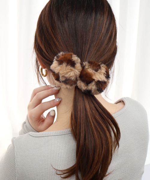 ファーボンボンヘアゴム CEMO NEMO（セモネモ） ヘアゴム ファー ボンボン ヘアゴム 2セット