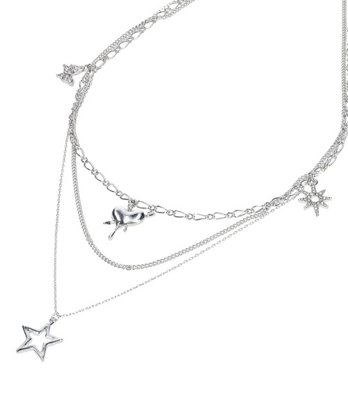 国内配送★X-girl★3 CONSECUTIVE スター ネックレス 可愛い X-girl ネックレス 3 CONSECUTIVE STAR NECKLACE レディース