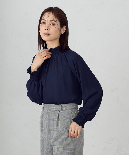 COMME CA ISM（コムサイズム） ブラウス シャツ シャーリングブラウス