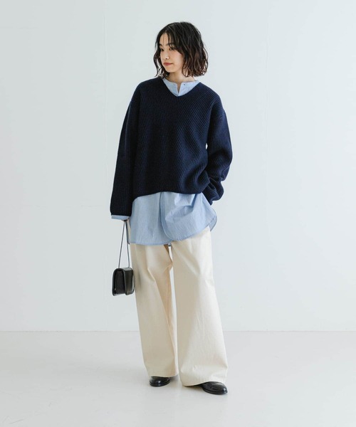 ニット セーター HAMILTON WOOL 畦Vネックニット レディース URBAN RESEARCH ニット セーター HAMILTON WOOL 畦Vネックニット