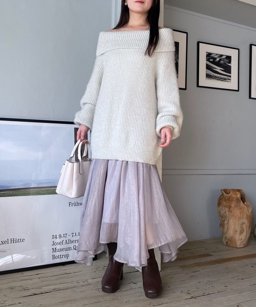 mysty woman（ミスティウーマン） ニット セーター ラメシャギー