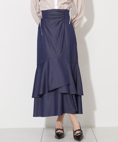 新品ジルスチュアートJILLSTUARTフリルティアードウールスカート清楚高品質 フリルテープティアードスカート | JILL by JILL STUART（ジル