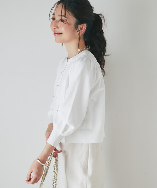 【愛されニット】スポンディッシュ2WAYクロップドカーディガン La boutique Bonbon カーディガン 「愛されニット」スポン