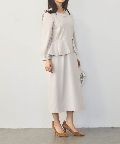 Sirin ドレス 袖取り外し2wayペプラムワンピース「日本製