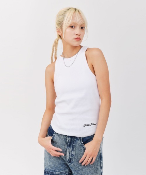 タンクトップ ノースリーブ atmos pink Logo Embroidery Tank Top / アトモス ピンク ロゴ エンブロイダリー タン