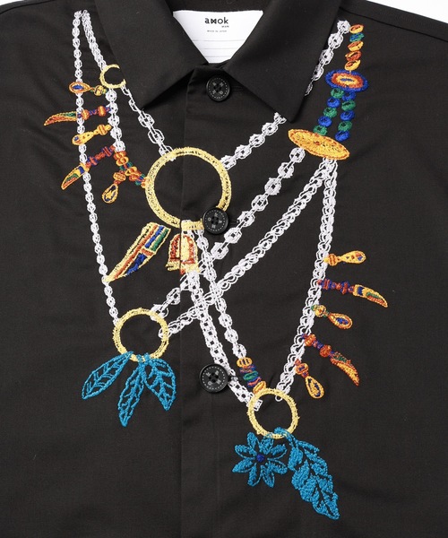amok（アモク） シャツ AMULET EMBROIDERY SHIRT メンズ レディース