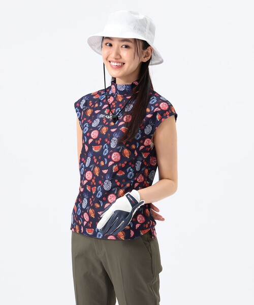 tシャツ 「WOMEN」ORANGE LABEL / 別注リバティ 総柄プリント モックネックシャツ レディース