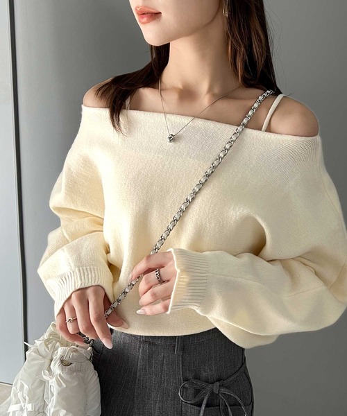 「mily bilet」 ニットアンサンブル MEDIUM チャコールグレー レディース_画像8