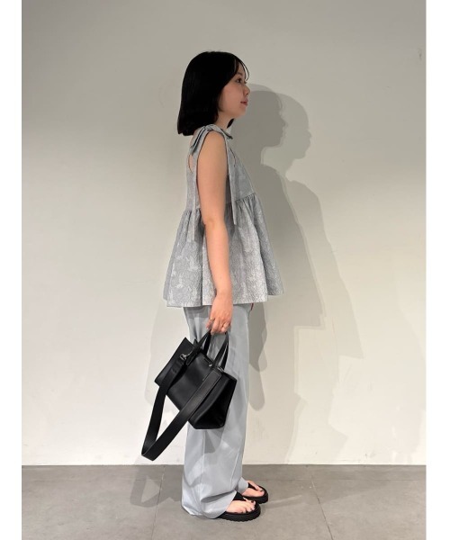 Mila Owen　ペプラムセットアップ MilaOwen】 . ペプラムトップスシガレットパンツSET UP . 女性