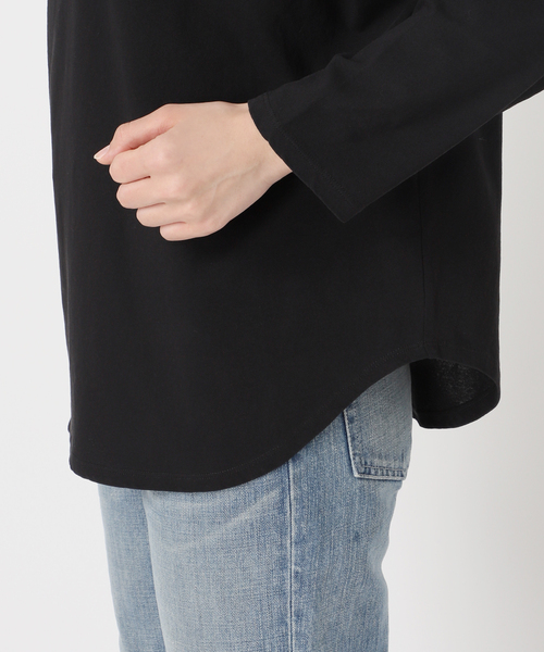 FRAMeWORK - FRAMeWORK ドライタッチコットンL/Tee 定価12100円 長袖Ｔシャツ カットソー ロンＴ 25SS ブラック レディース フレームワーク【中古】5-0603M♪ FRAMeWORK - FRAMeWORK ドライタッチコットンL/Tee 定価12100円