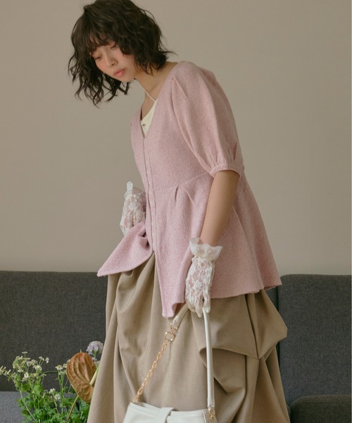 loin nuit ニット セーター front button puff knit / フロント