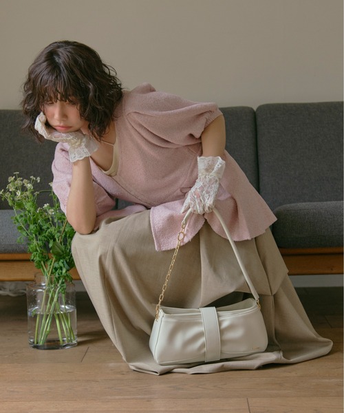 ニット セーター 遊びゴコロなボタンのニット レディース Lace Ladies ニット セーター クルーネックハートボタンニット