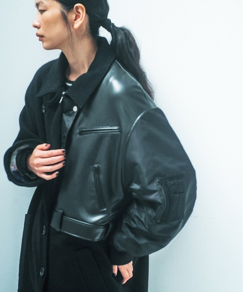 ステンカラーコート コート FUSION RIDERS MIX COAT メンズ レディースの画像