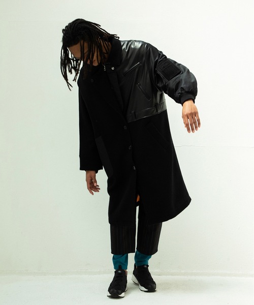 ステンカラーコート コート FUSION RIDERS MIX COAT メンズ レディースの画像