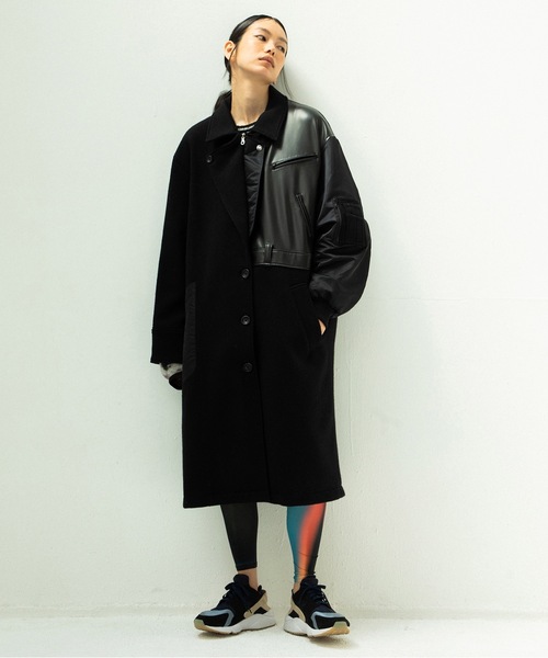 ステンカラーコート コート FUSION RIDERS MIX COAT メンズ レディースの画像