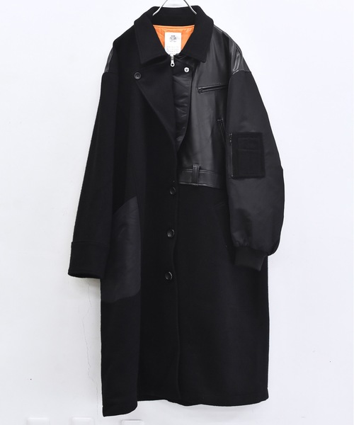 ステンカラーコート コート FUSION RIDERS MIX COAT メンズ レディースの画像