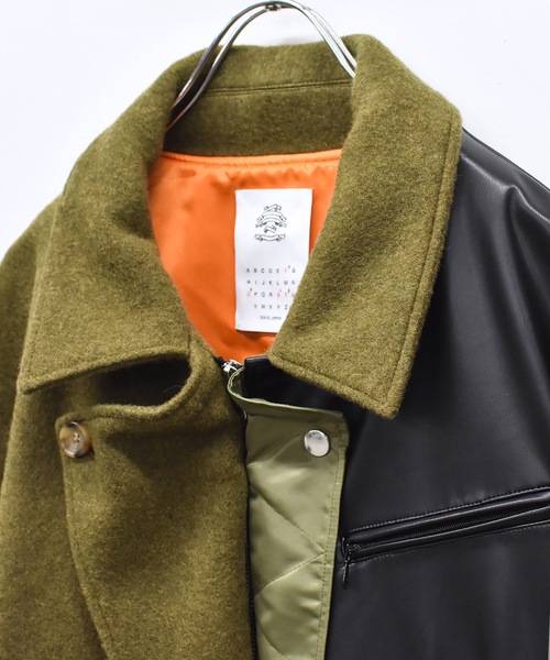 ステンカラーコート コート FUSION RIDERS MIX COAT メンズ レディースの画像