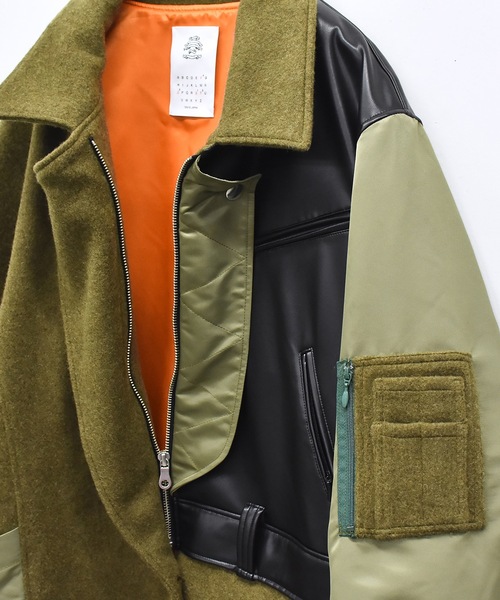 ステンカラーコート コート FUSION RIDERS MIX COAT メンズ レディースの画像