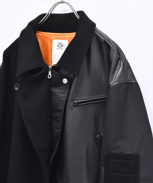 ステンカラーコート コート FUSION RIDERS MIX COAT メンズ レディースの画像