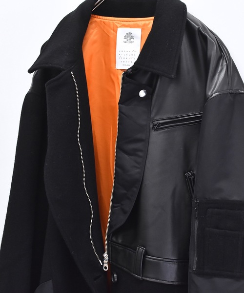 ステンカラーコート コート FUSION RIDERS MIX COAT メンズ レディースの画像